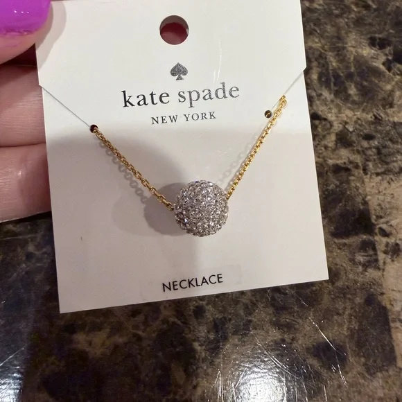 Kate Spade "Razzle Dazzle" Pave Ball Necklace Gold - Picture 4 of 6